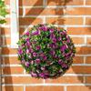 Set of 2 Decorative Artificial Plants, UV-protected Artificial Plant Topiary Rose Balls, Fake Plants for Home Indoor outdoor Decor, 28cm, Purple
