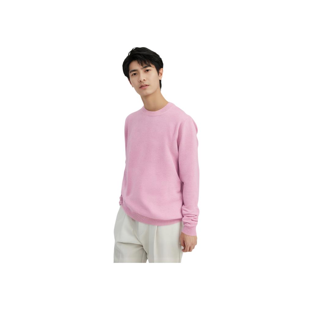 Onitsuka Tiger LS Knit Top Round Neck Solid Color Long Sleeve Sweater Unisex tops Pink 2183B363-700