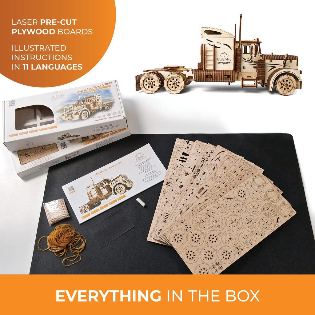 Ugears Heavy Boy Truck 70056 Wooden Toy 3D Puzzle VM-03;