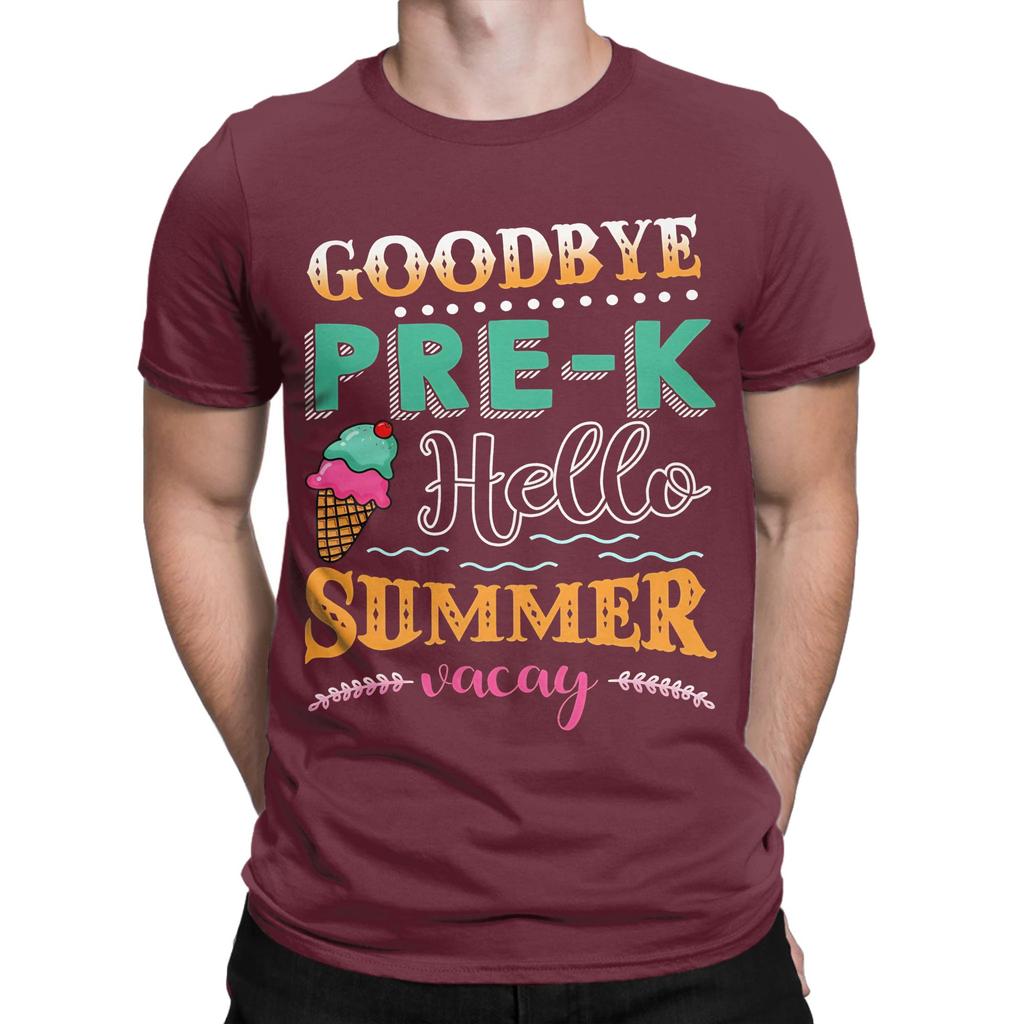 Hello Summer Vacay Graphic Funny 100 Cotton Tshirt Goodbye Prek Tops Tees For Unisex