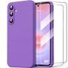 Hülle für Samsung Galaxy A37 5G, Flüssigsilikon Stoßfest Kratzfest Violett - 2 Gehärtete Gläser