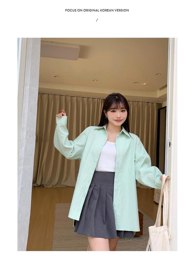 Women's Textured Spring Cardigan - Plus Size, High-Low Design, UV Protection (Style 62826)