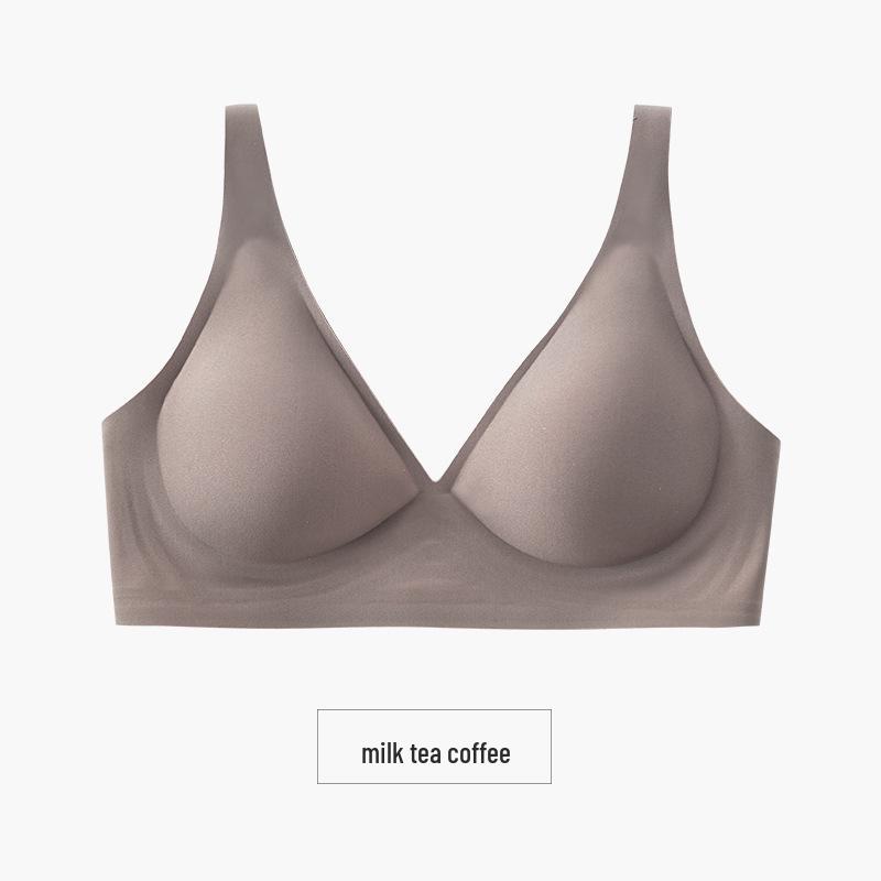 French Nude Seamless Wireless Jelly Bra Set for Women: Small Bust Push-Up, Thin, Anti-Sagging, Shaping.