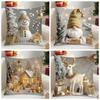 45x45cm Decorative Cushion Cover Linen Throw Pillow Cover Christmas Pillowcase  Holiday Supplies