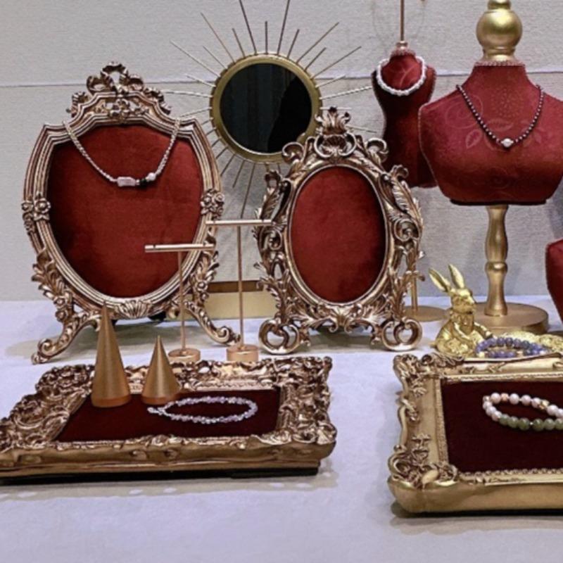 Flannel Exquisite Jewelry Display Rack Necklace Model Showcase Stand Counter Jewellery Show Holder Live Stream Storage Shelf