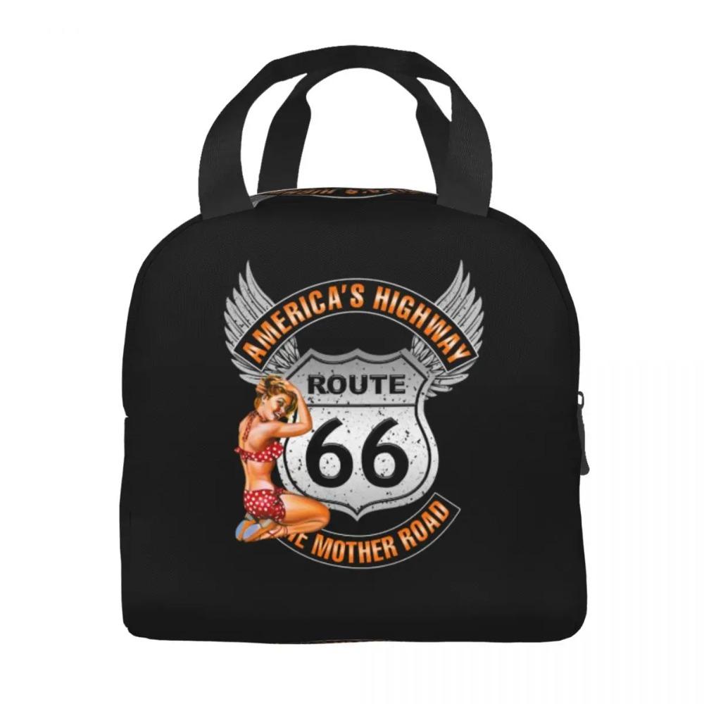 Benutzerdefinierte Route 66 Mother Road Sexy PinUp Brotdose Männer Frauen Kühlbox Warm Isolierte Brotdose für Erwachsene Büro