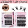 144 Stück 5D Cluster Wimpern Kit Gemischt 10-16mm D-Schwung Flauschiges DIY Wimpernverlängerungs-Set mit Kleber, Versiegelung und Pinzette