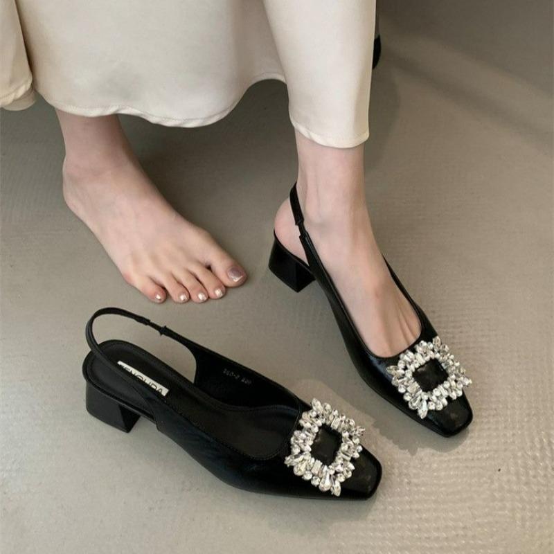 New Water Diamond High-heeled Chunky Single Shoes for Women In Baotou