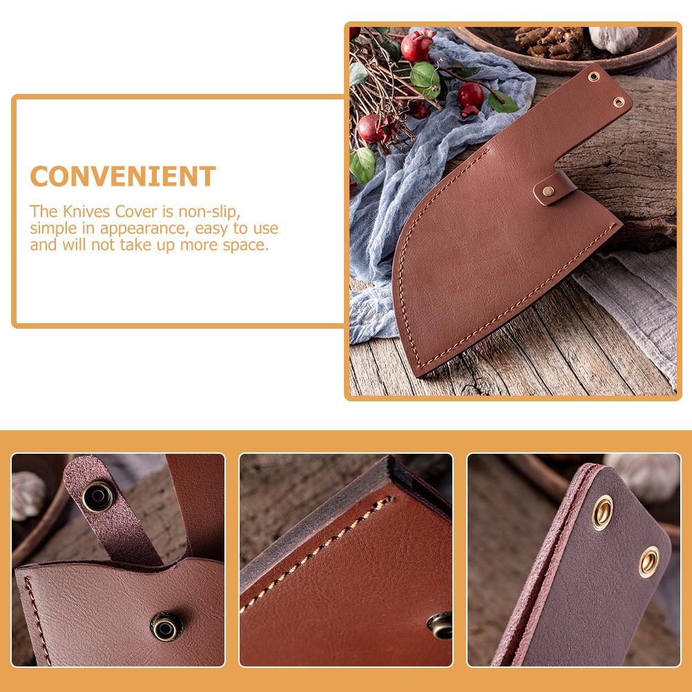 Kitchen Knife Cowhide Cooking Guard Knives for Safe Cover Chefs Scabbard Reusable Case Home