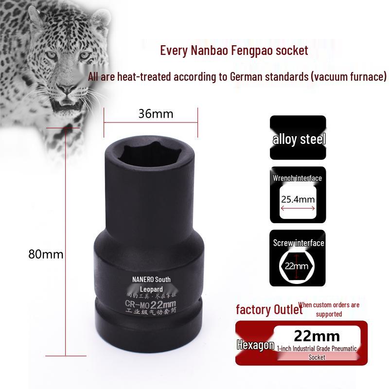 Industrial Grade Heavy Duty 1-Inch Pneumatic Hex Socket for Truck Tires