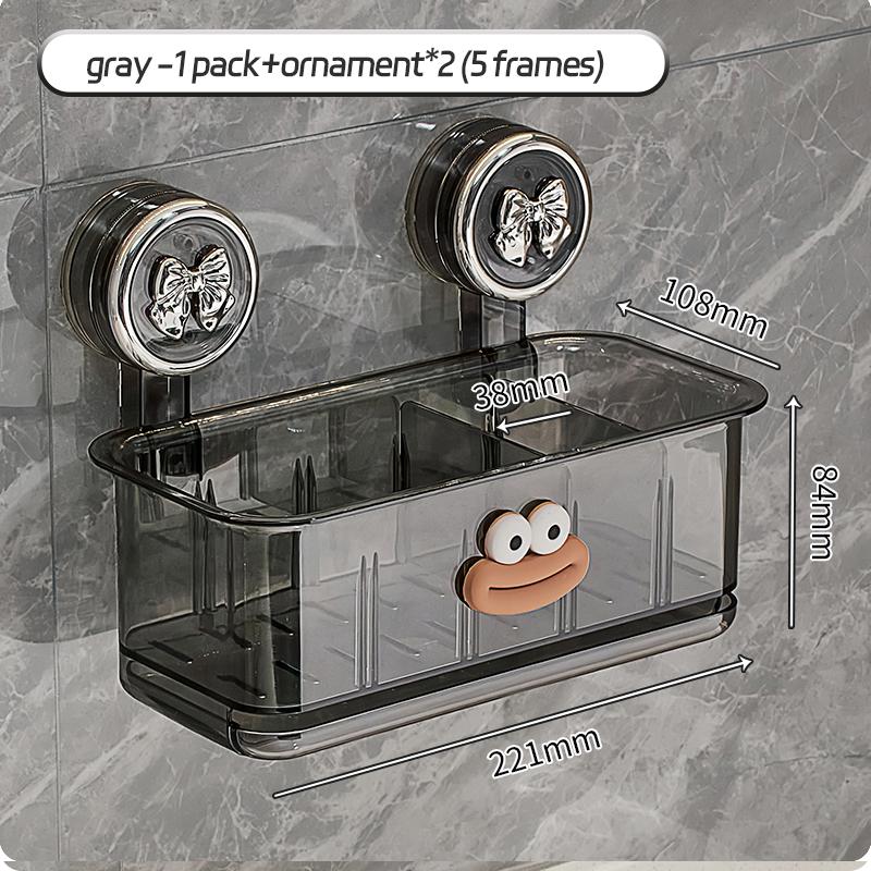 Bathroom Shelf Cosmetics Storage Rack Suction Cup Non Perforated Wall Mounted Storage Box Household Storage