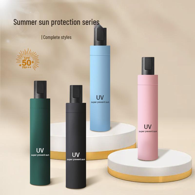 Vindtät Dubbelanvändning UV-skydd Parasoll: Svartlim Sol- eller Regnskärm, Kreativ Design för Män & Kvinnor, Studentvänlig Dubbelvikbar