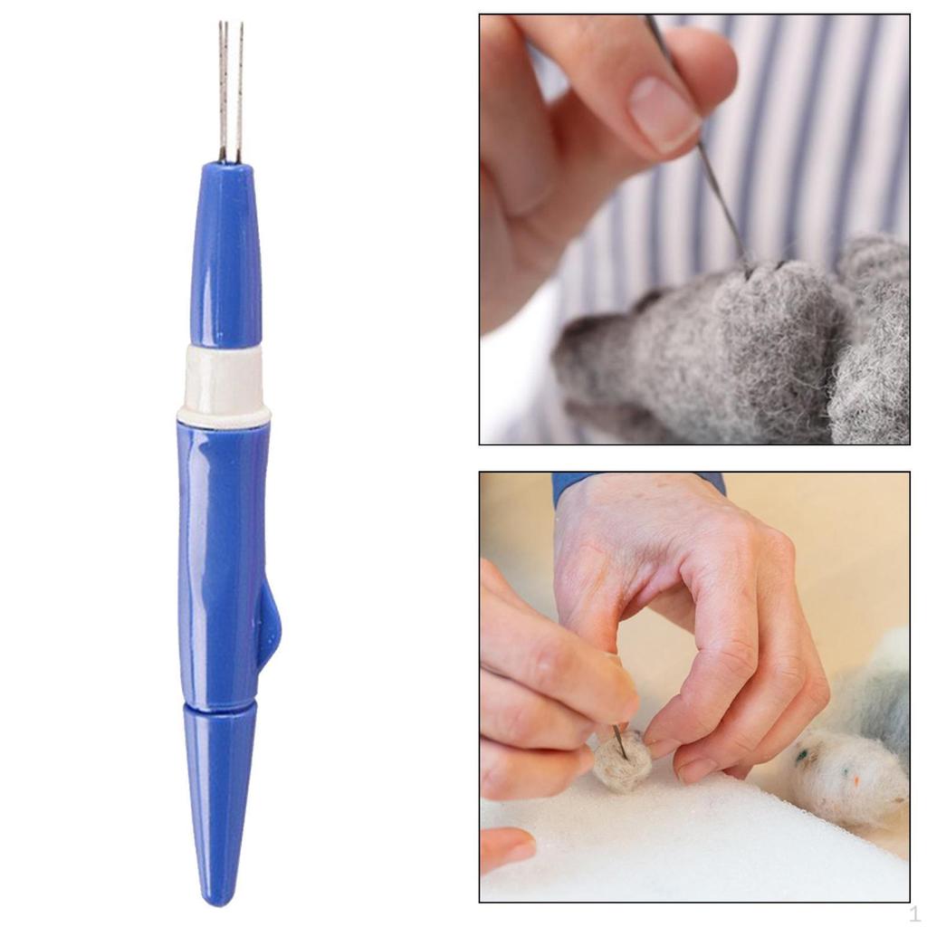 Zestaw igieł do filcowania, wygodny uchwyt z 3 igłami, akcesoria wełniane do filcowania