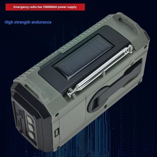 Multifunctional Emergency Radio with Solar Panel Hand Crank USB Charging AM FM SW NOAA Weather 3.5mm Headphone Jack SOS