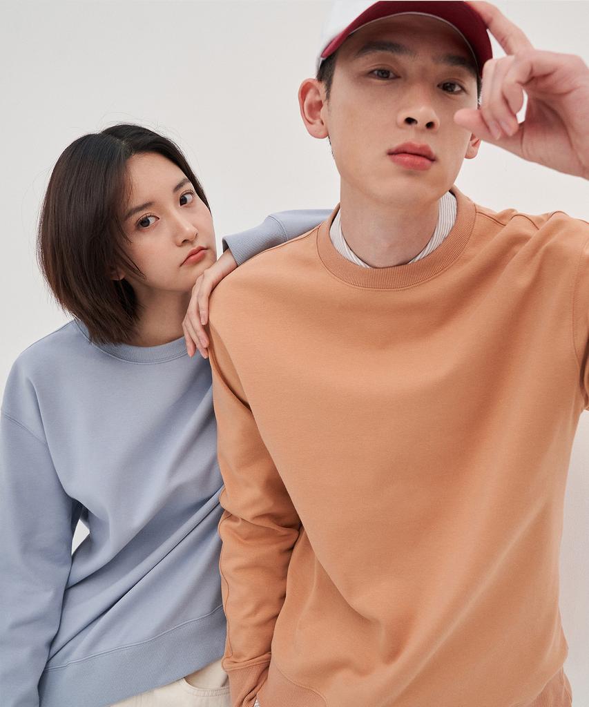 BASIC HOUSE Uni Recycled Semi-Overfit Sweatshirt Orange Lwts0101