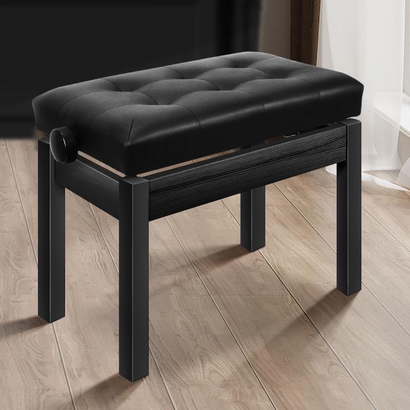 Adjustable Solid Wood Piano Bench for Children - Single/Double Seat Keyboard Stool