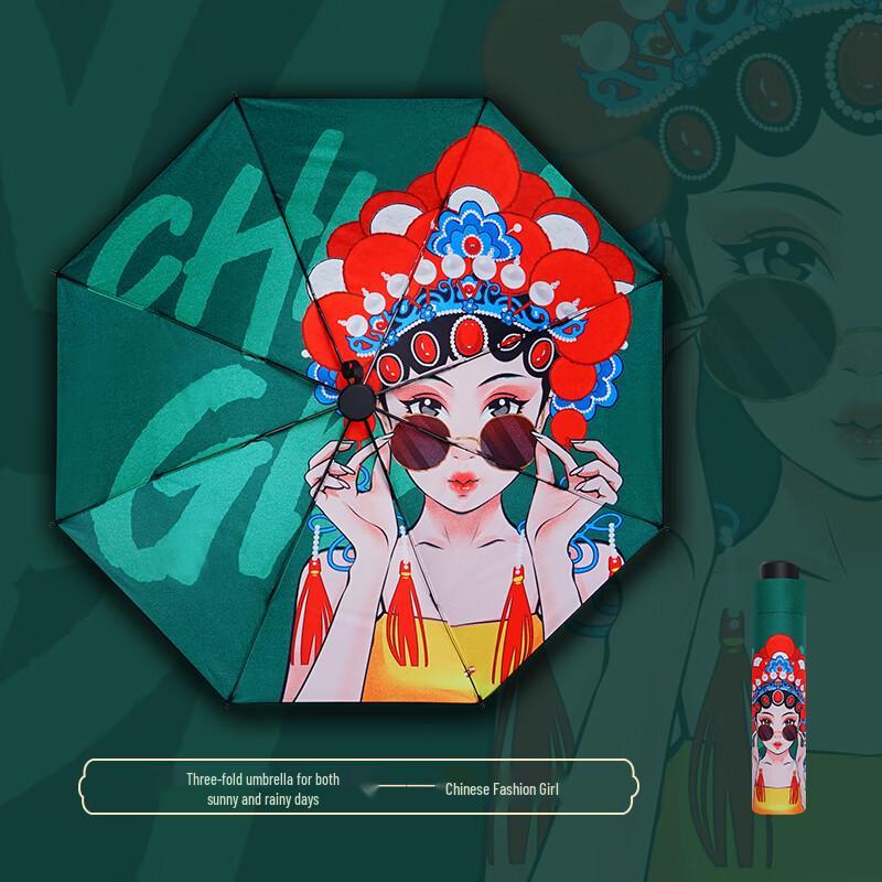 Трехстворчатый зонт в китайском стиле Hongye