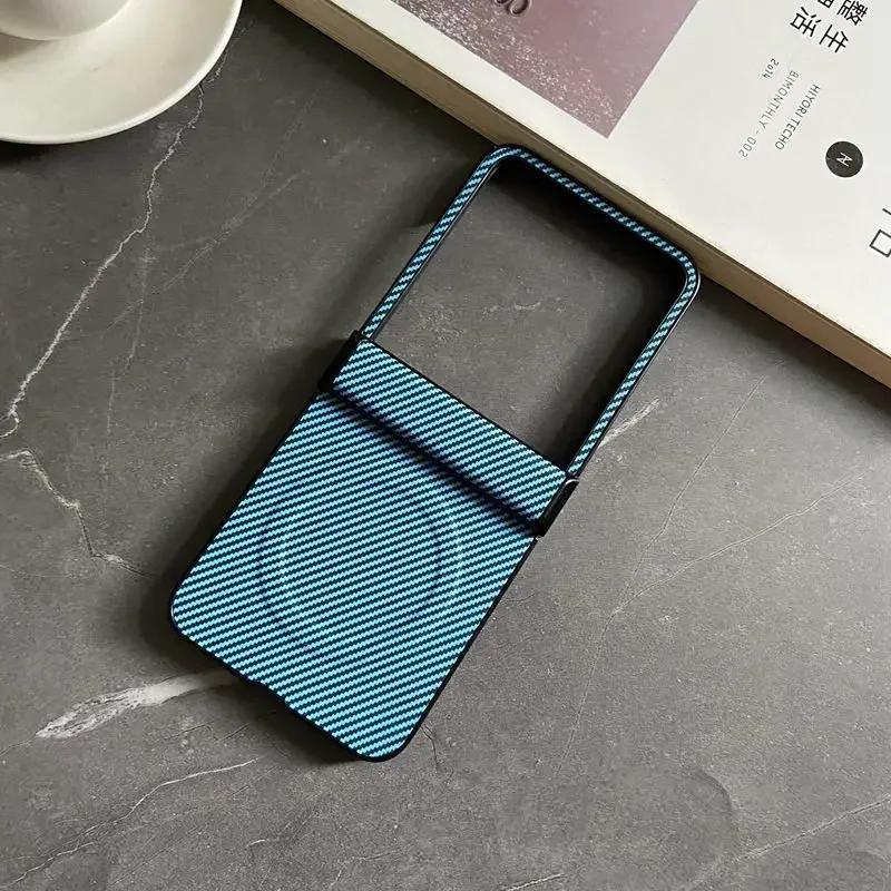 Custodia Magnetica Wireless di Lusso con Cerniera per Telefono per Motorola Razr 60 50 Ultra Texture Pelle Fibra di Carbonio Antipolvere Cover Rigida
