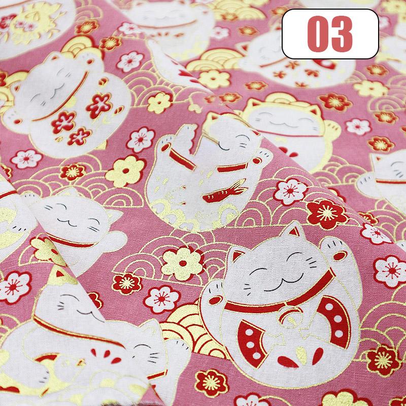 100x150cm Oriental Style Crane Prints Bronzing Fabric Japanese Sea Wave Koi Cotton Fabric For Sewing Quilting Patchwork DIY