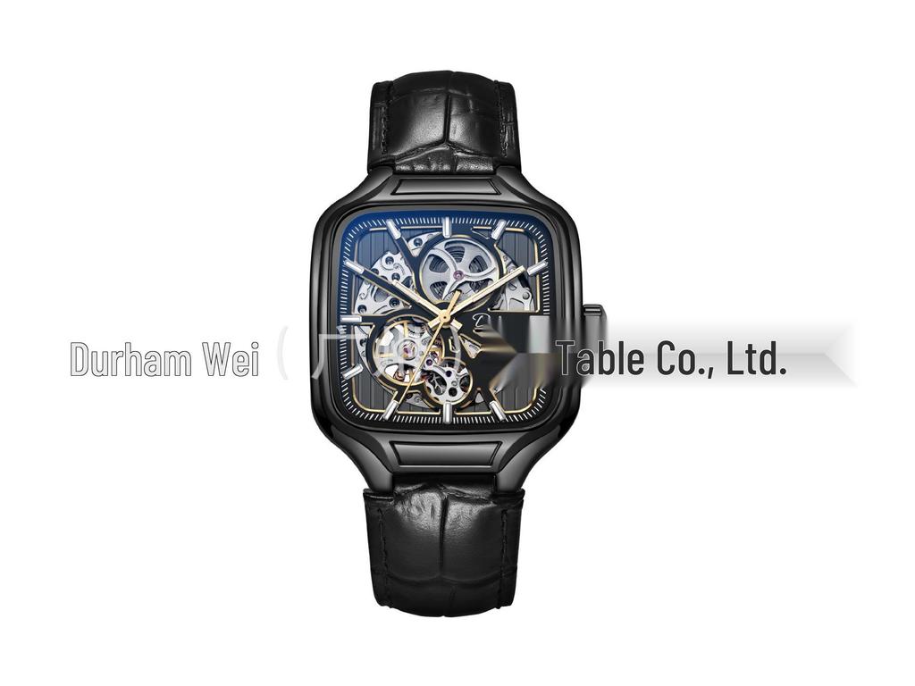 Durham Wei Men's High-End Automatic Mechanical Watch: Waterproof, Luminous, Hollow Design.