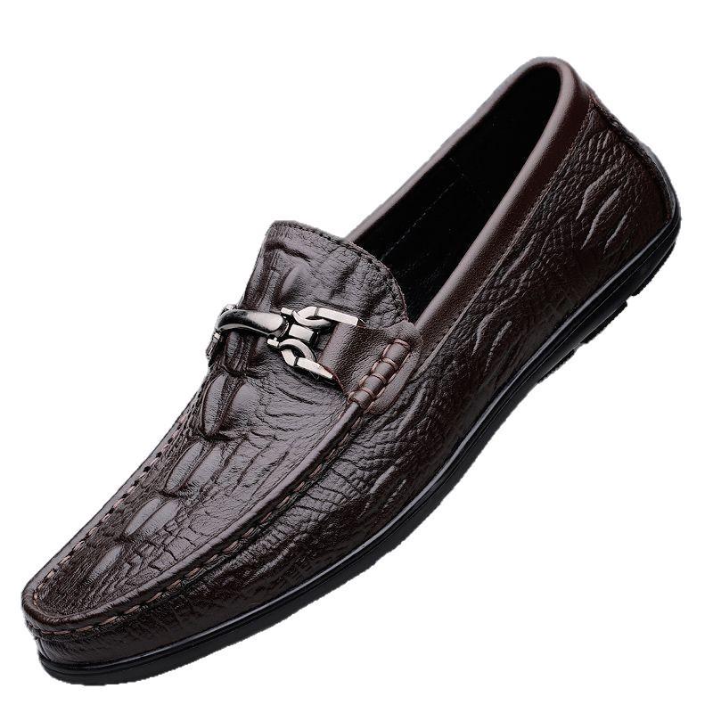 2025 Herren Mokassins aus Leder mit Krokodilmuster: Business Casual Vielseitige Schuhe mit weicher Sohle