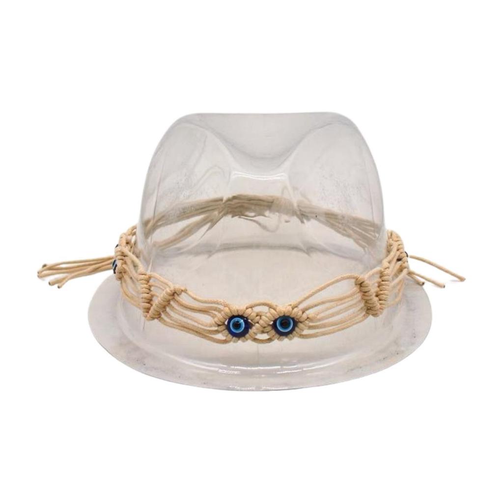 Big Brim Gold Acrylic Chain Felt Hat Solid Color Cashmere Jazz Hat French Top Hat