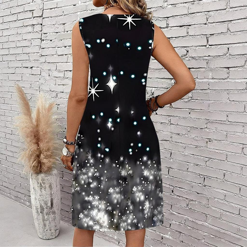 Plus Size V Neck Sleeveless Lush Bamboo Valley Stream Scenery Print For Outdoor Summer Wear