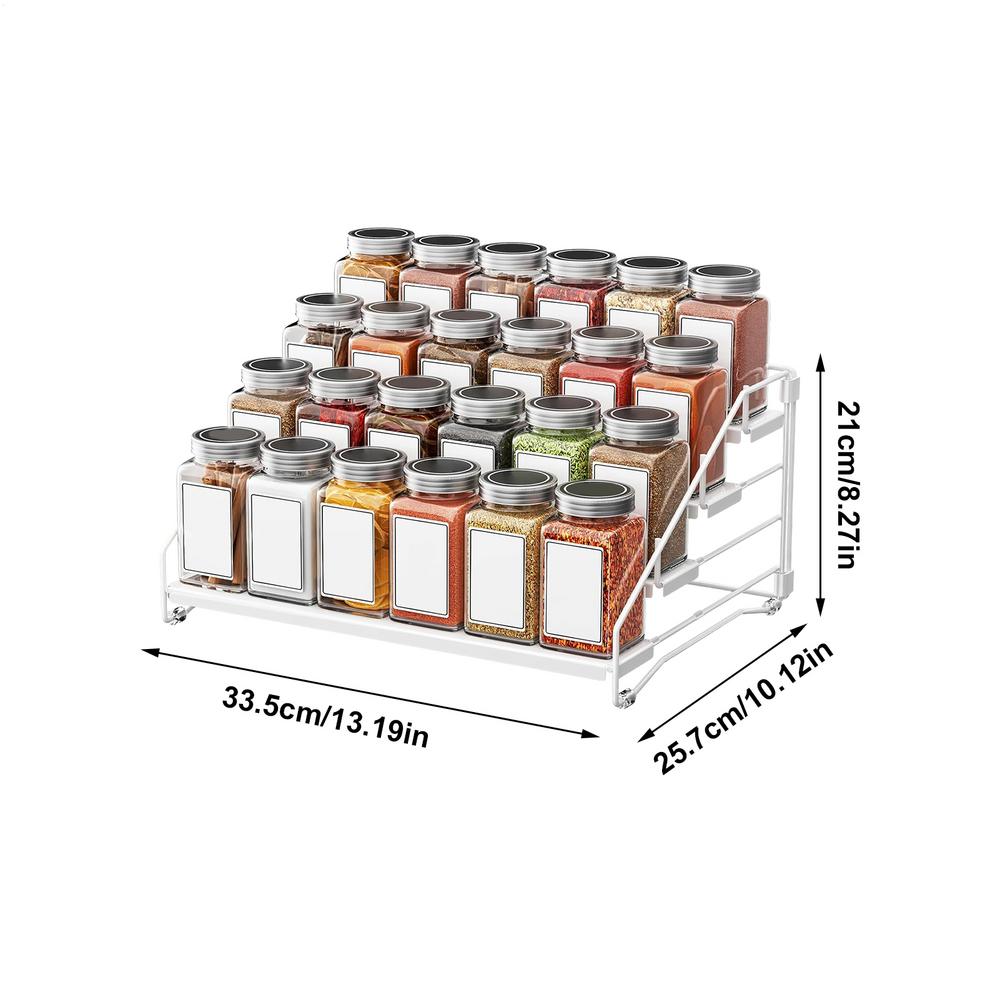 

Cabinet Organizer Adjustable Expandable Shelf Kitchen Storage Shelves For Home Pantry Cabinet Counter Jar Seasoning Food Sauce білий