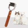 Pet Grooming Brush Stainless Steel Double Sided Dematting Deshedding Brush Dogs Shedding Tool with Wooden Handle