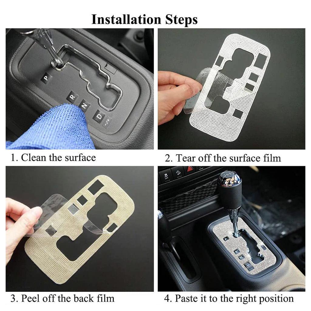 Durable Bling Gear Shift Box Trim Sticker Panel Cover For Wrangler 2012-2018 Car Styling Decoration Interior Accessories