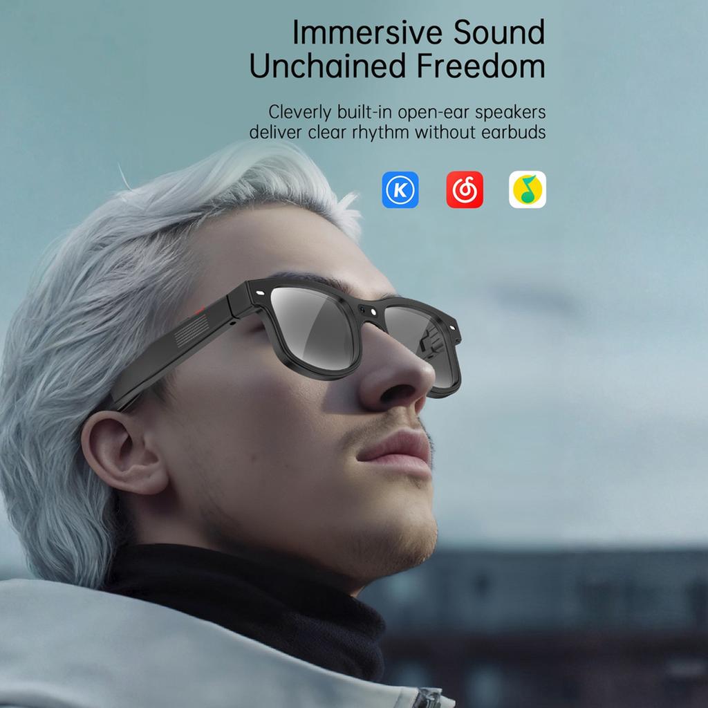 New Multifunctional Glasses with 800W HD Camera Wireless Bluetooth Touch Call Sports Music Real Time Translation AI Smart Glasses  USB Charging Unisex