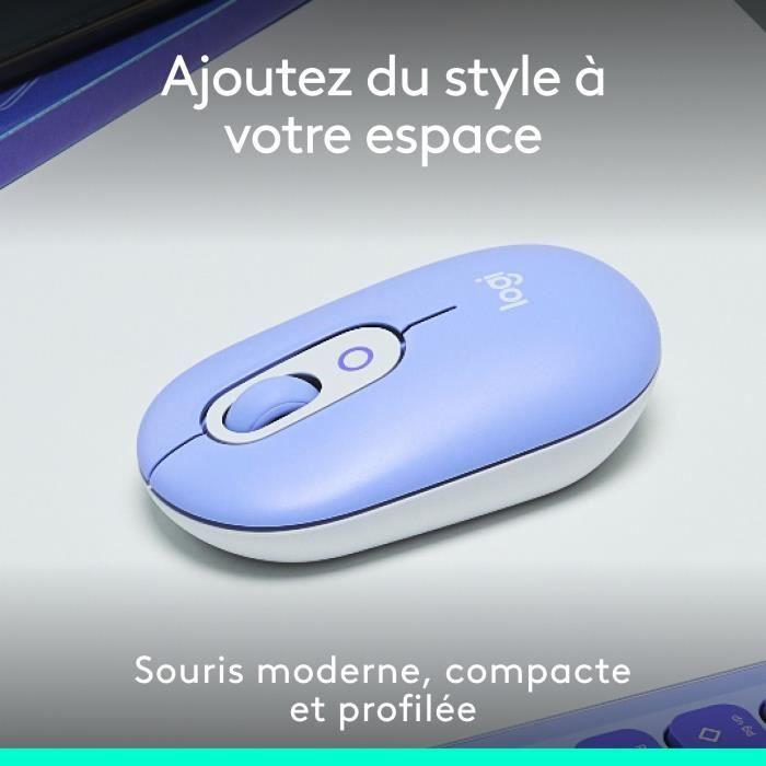 Souris - sans fil - logitech - pop mouse - lilas