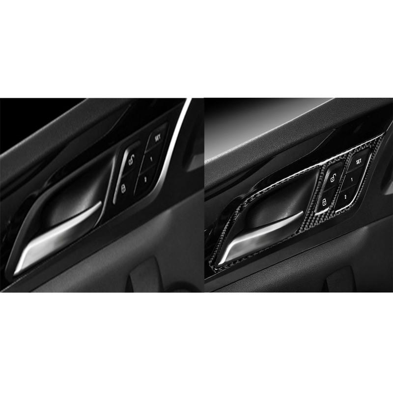 Real Carbon Fiber Car Accessories Door Handle Frame Decorative Cover Soft Sticker For BMW X3 G01 2018- X4 G02 -2024