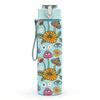 1PC Mixed Floral Mushroom Print 750ml Color Plastic Sports Water Bottle Leakproof Flip Straw Lid Suitable for Sports Office Home Use