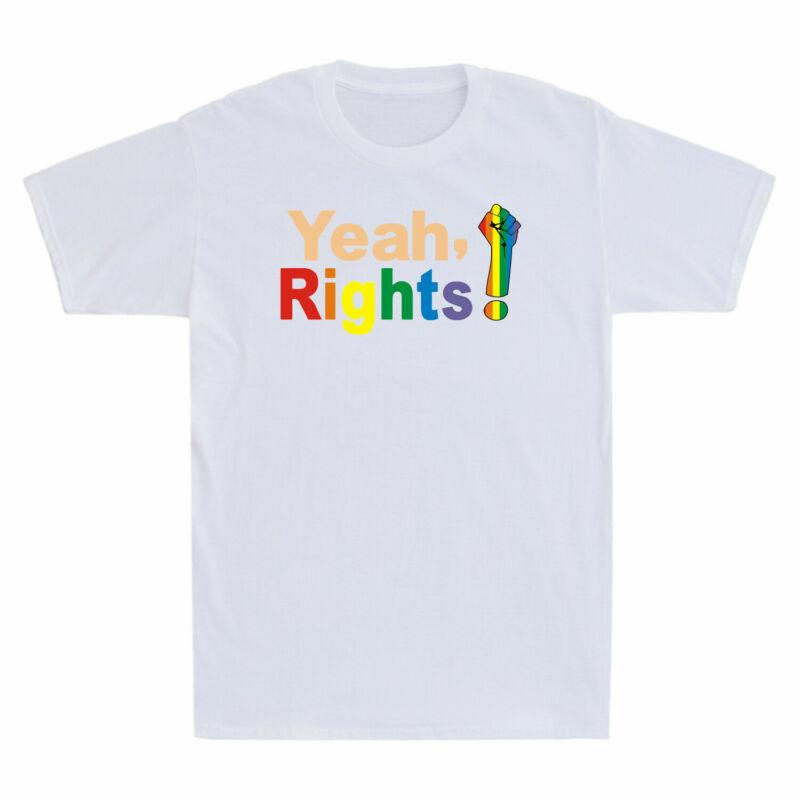 LGBT Short Unisexs TShirt Funny Rights Cotton Yeah Gift Sleeve