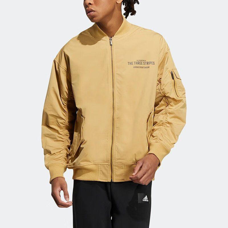 adidas Jackets Men's Khaki Stand Collar Moderate Pilot IB2758