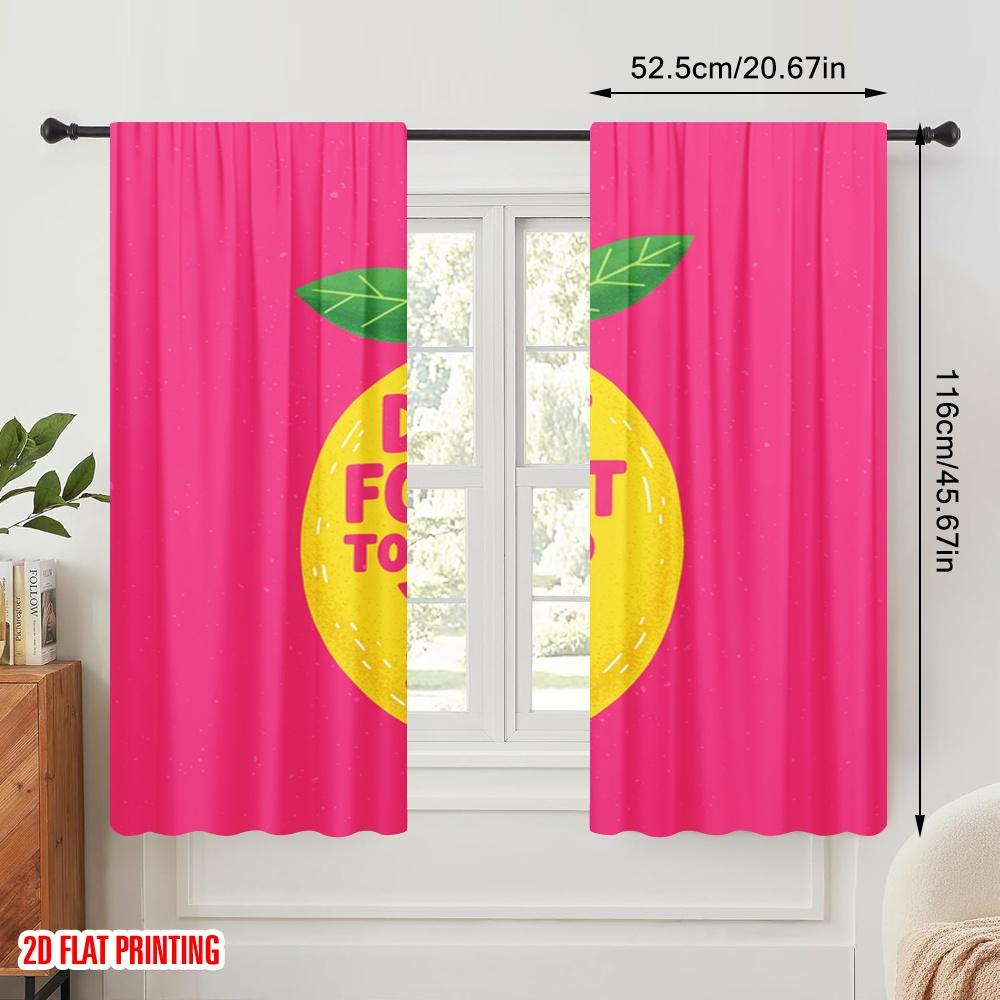 2pcs 2D Flat Printing Window Curtains Don't Forget Feed Your Soul Polyester Without Electricity Festive Curtains for Decorations