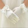 New Sweet Satin Flower Child Gloves White Gloves for Kids Children Girls Wedding Gloves with Bow Kids Fashion Children's Mittens