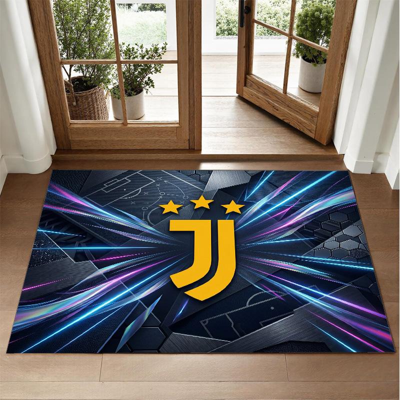 Juventus FC Design Crystal Velvet Rug Soft Decorative Mat for Bedroom Entrance
