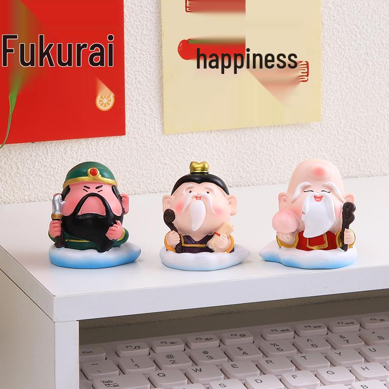 Happy Cartoon Immortal Healing Desk Ornaments - Stress Relief & Birthday Gift