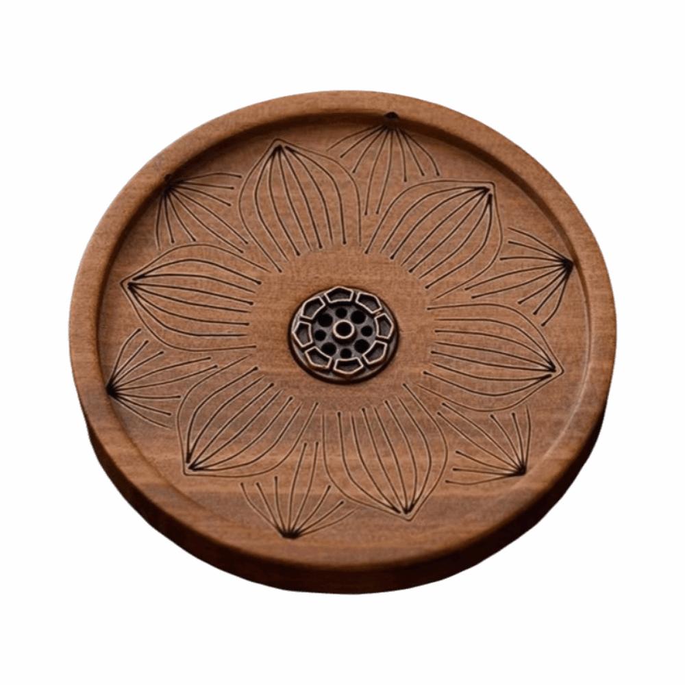 Solid Wood Line Incense Burner Handmade Incense Stove Thread Incense Insert Base Indoor Use