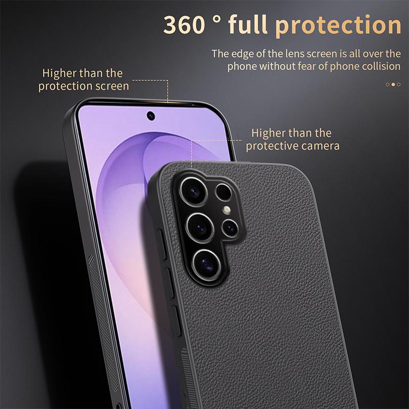 Business Retro Leather Built-in Magnetic Case For Samsung Galaxy S26 Ultrra S25 Plus Skin-friendly Shockproof Protect Slim Cover