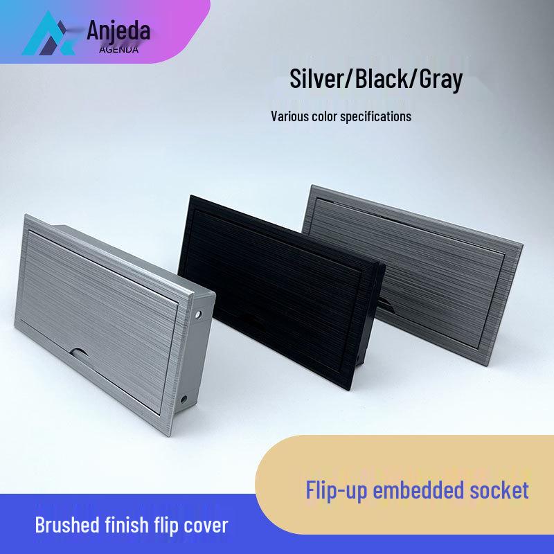 Flip-Top Conference Desk: Embedded Multi-Function Socket with Hidden Wire Board and Power Strip.