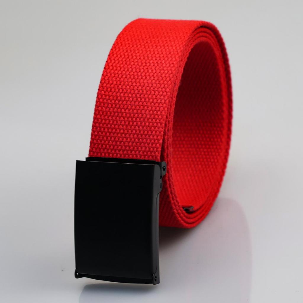Unisex Canvas and Leather Woven Belt
