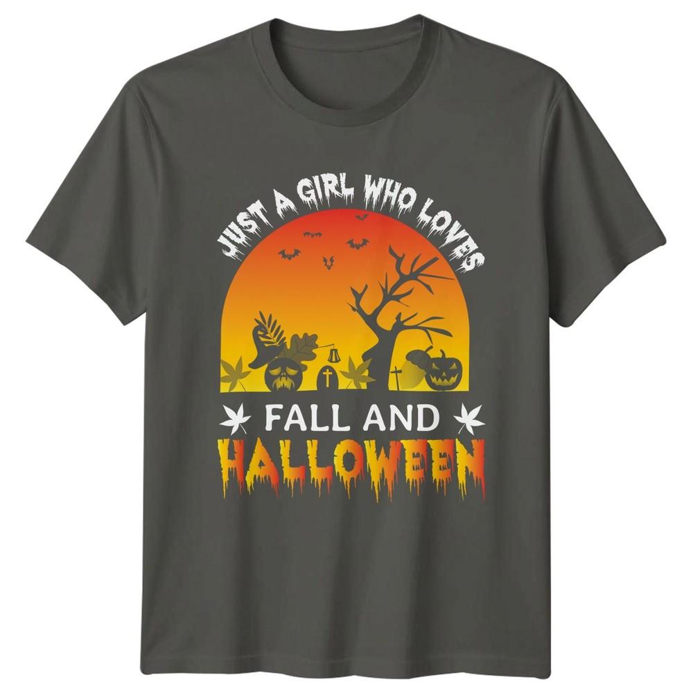 Just A Girl Who Loves Unisexs TShirt Autumn Halloween Halloween Gift For Her S