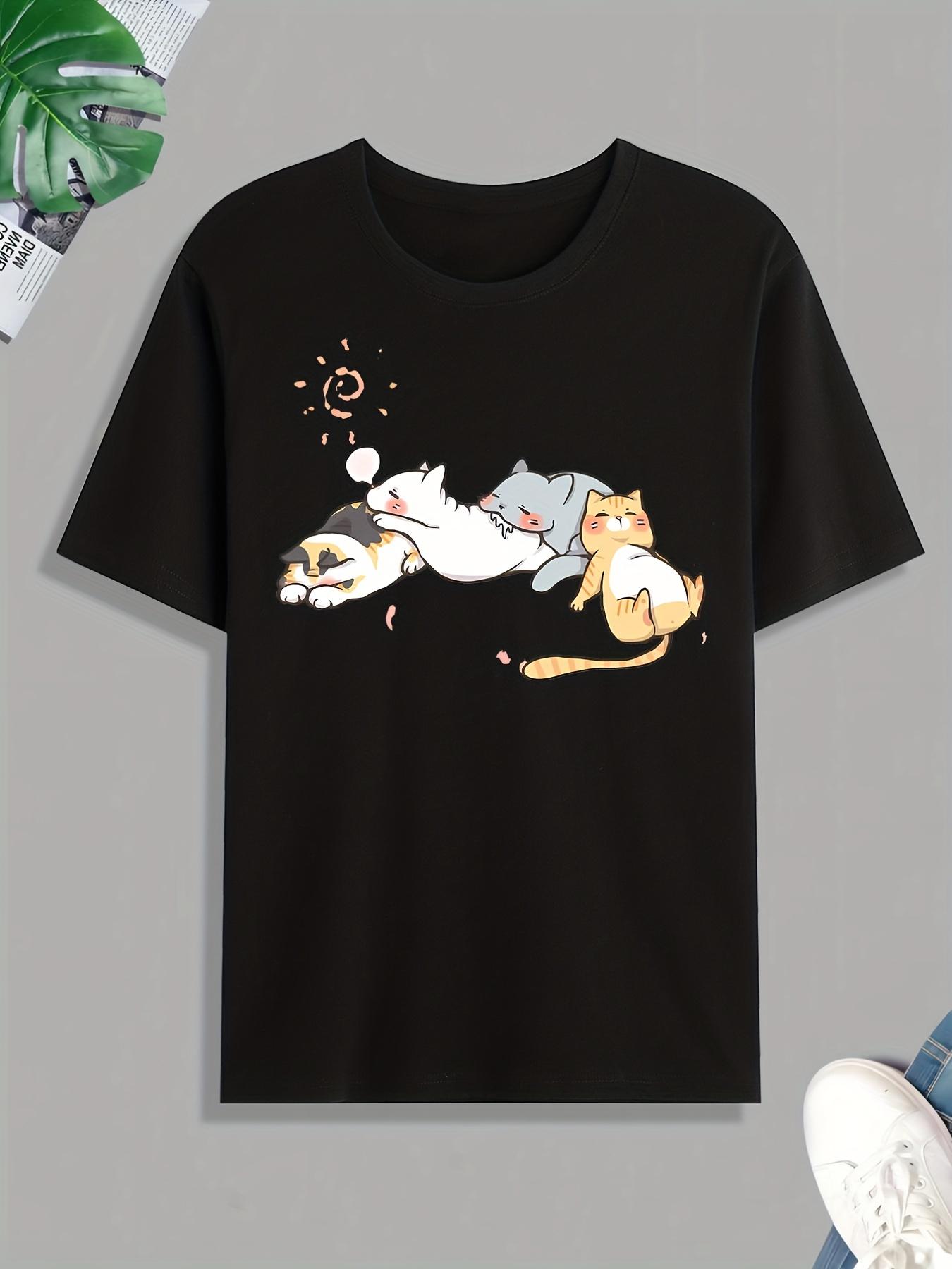 

Funny Sleeping Cat TShirt Women Unisex Kawaii Nap Kitty Graphic Tee Summer Short Sleeve Harajuku Casual Cartoon Animal Unisex Tops 4XL