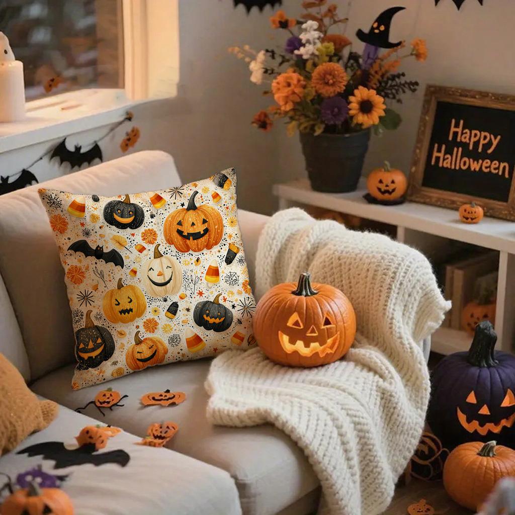 Halloween-themed Ghosts Reading PillowsSuitable for Sofa Car Bedroom Decorative Cushion Cover Pillow Cover