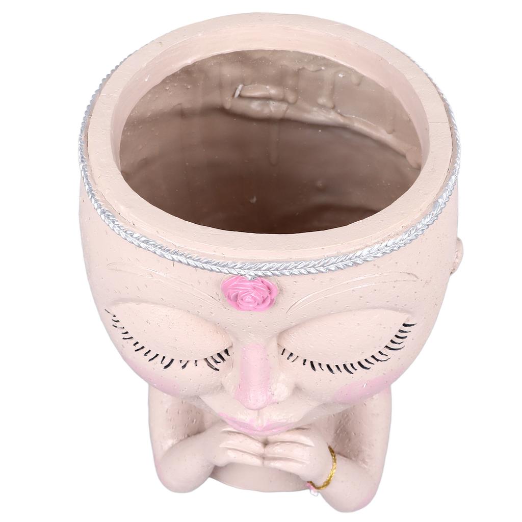 Face Planter Pot Resin Love Style Lady Head Succulent Planter Women Face Flower Pot with Drainage