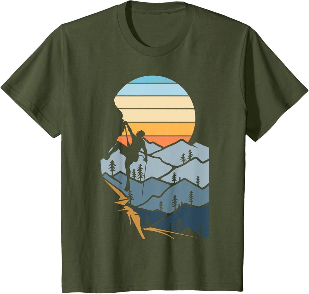 Mountain Climber Boulder Sports Hobby Retro Rock Climbing TShirt
