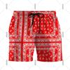 Paisley Fashion Beach Swim Shorts For Men 3D Print Quick Drying Drawstring Board Shorts Simple Square Plaid Surf Swim Trunks